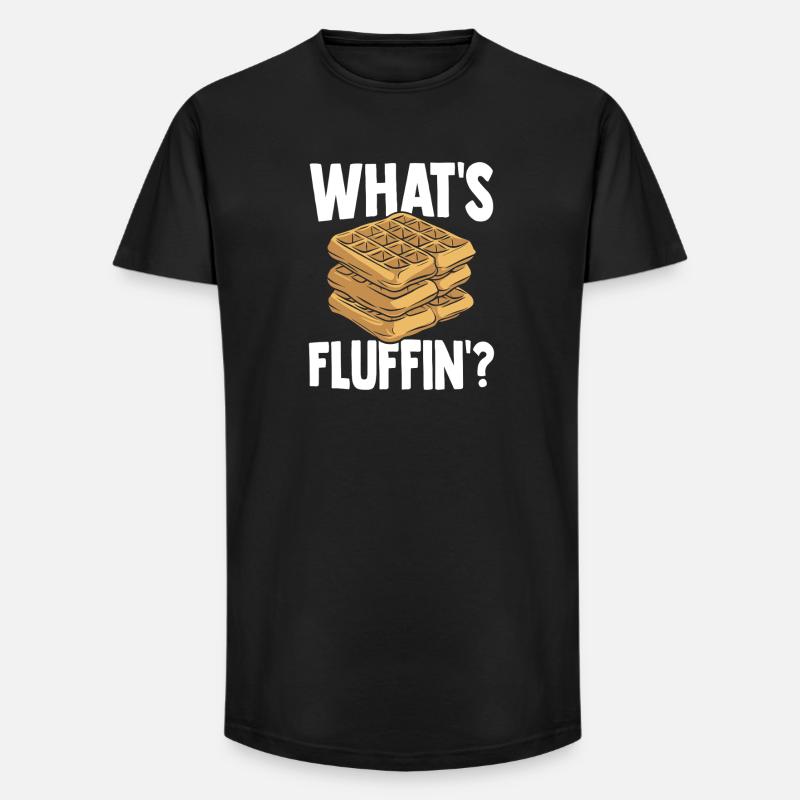 Cooles Waffel Geschenk Pancakes Mit Syrup - Long Fit Männer T-Shirt - Schwarz