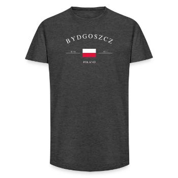 Bydgoszcz Poland – Holiday Souvenir & Gift - Long Fit Men's T-Shirt - charcoal grey - Front - AI Model Male 185 light (185cm)