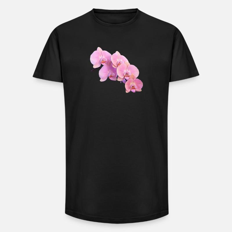 Rosa Orchidee Isolierte Clipart - Long Fit Männer T-Shirt - Schwarz