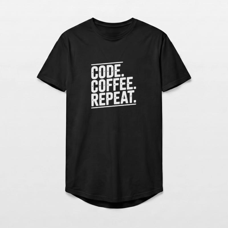 Code Coffee Repeat Long Fit Men's T-Shirt