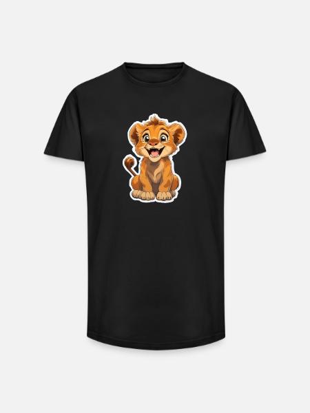 Lion - Long Fit Men's T-Shirt - black