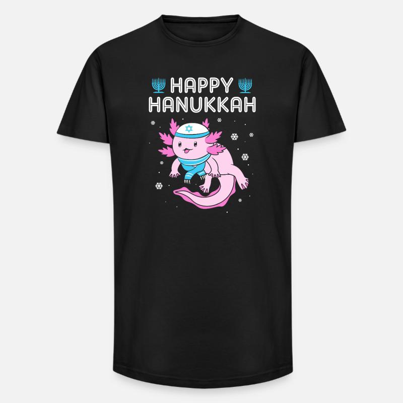 Hanoukka Hanoukka Hanoukka - T-shirt coupe longue homme - noir