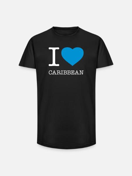 I love Caribbean Karibik - Long Fit Men's T-Shirt - black