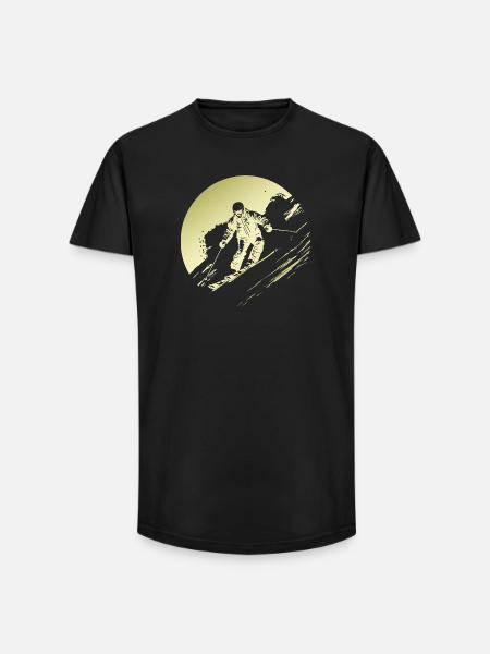 Ski Fahren Skiing Silhouette - Long Fit Men's T-Shirt - black