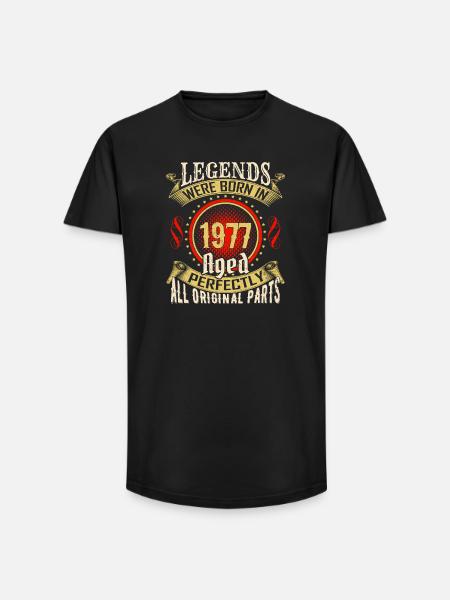 Legends Born in 1977 - Long Fit Men's T-Shirt - black