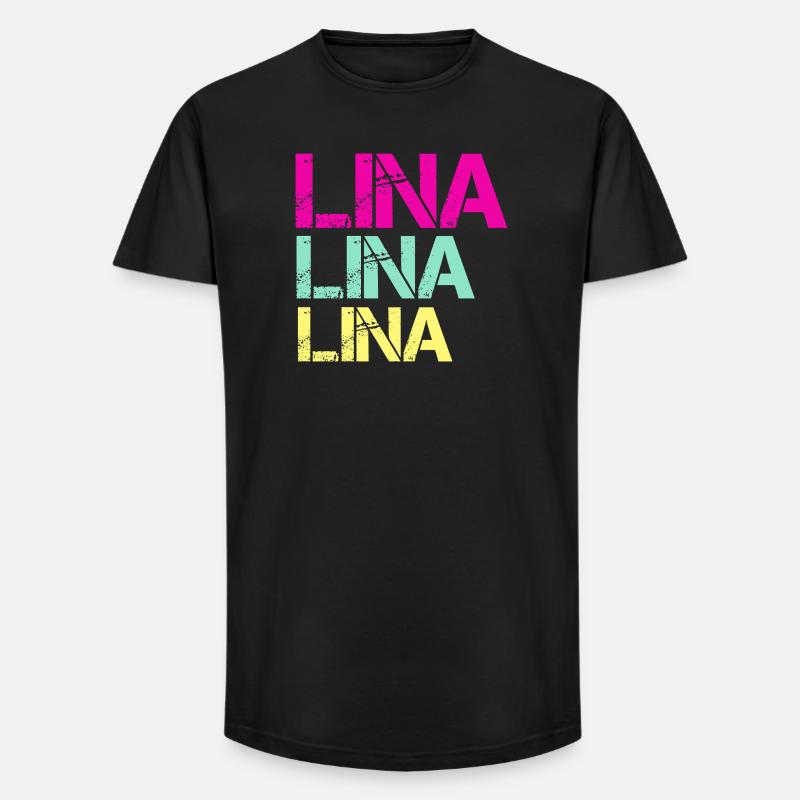 LINA Neon Triptych - Long Fit Männer T-Shirt - Schwarz