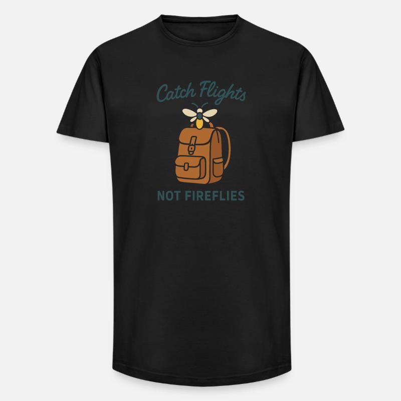 Firefly Summer Night Glow Bug Nostalgic - Long Fit Männer T-Shirt - Schwarz