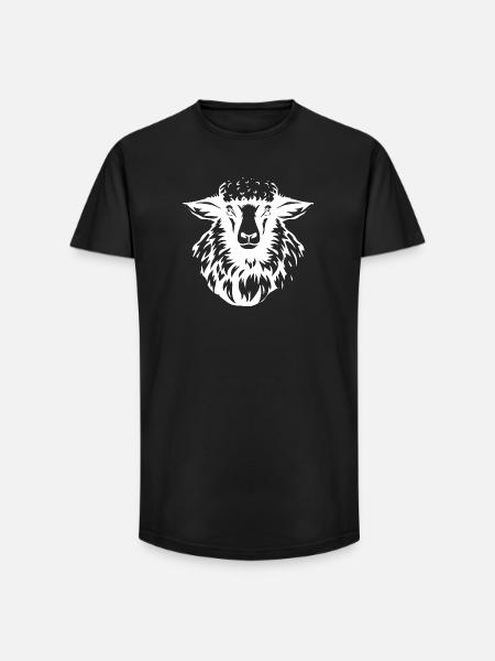 Sheep Silhouette in Contrast - Long Fit Men's T-Shirt - black