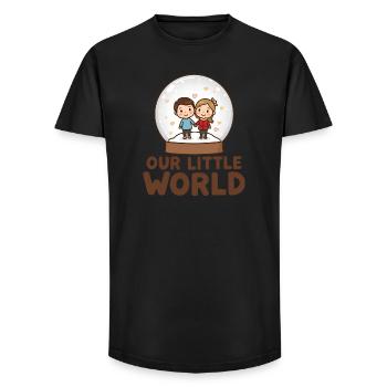 Snow Globe Couple Heart – Our Little World Xmas - Long Fit Men's T-Shirt - black - Front - AI Model Male 185 light (185cm)