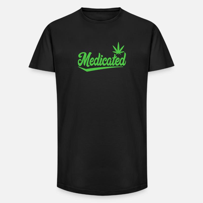 Medizinisches Skript mit Blatt | 420 Chill-Vibes - Long Fit Männer T-Shirt - Schwarz