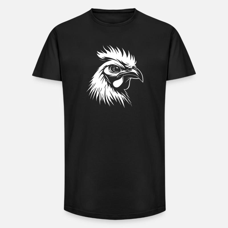 Hahn weiß :) - Long Fit Männer T-Shirt - Schwarz