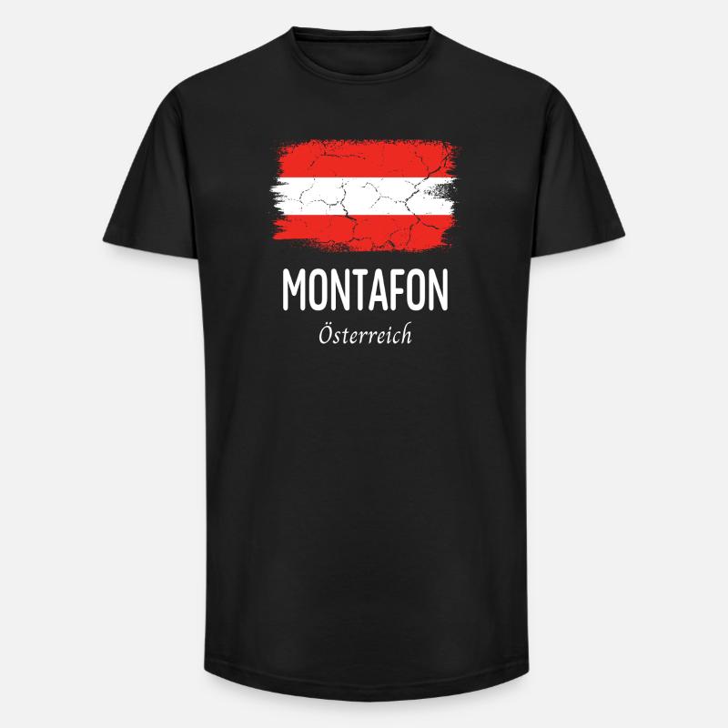 Montafon - Long Fit Männer T-Shirt - Schwarz