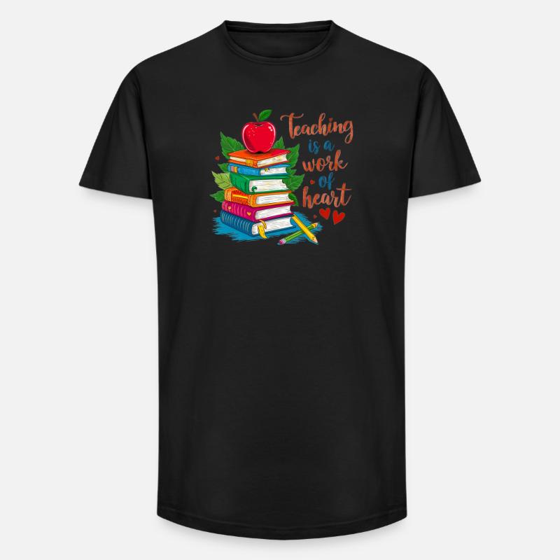 Lehrerin Bokstack und Hjärta - Long Fit Männer T-Shirt - Schwarz