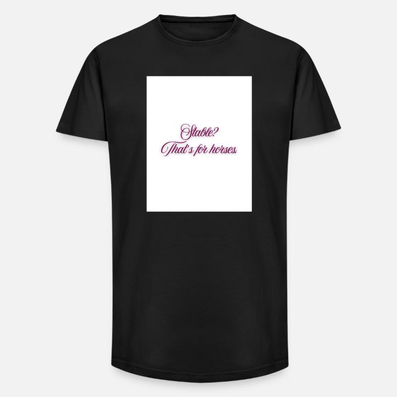 Étable? C’est pour les chevaux. - T-shirt coupe longue homme - noir