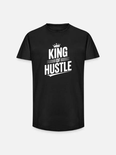 King of Hustle - Long Fit Men's T-Shirt - black