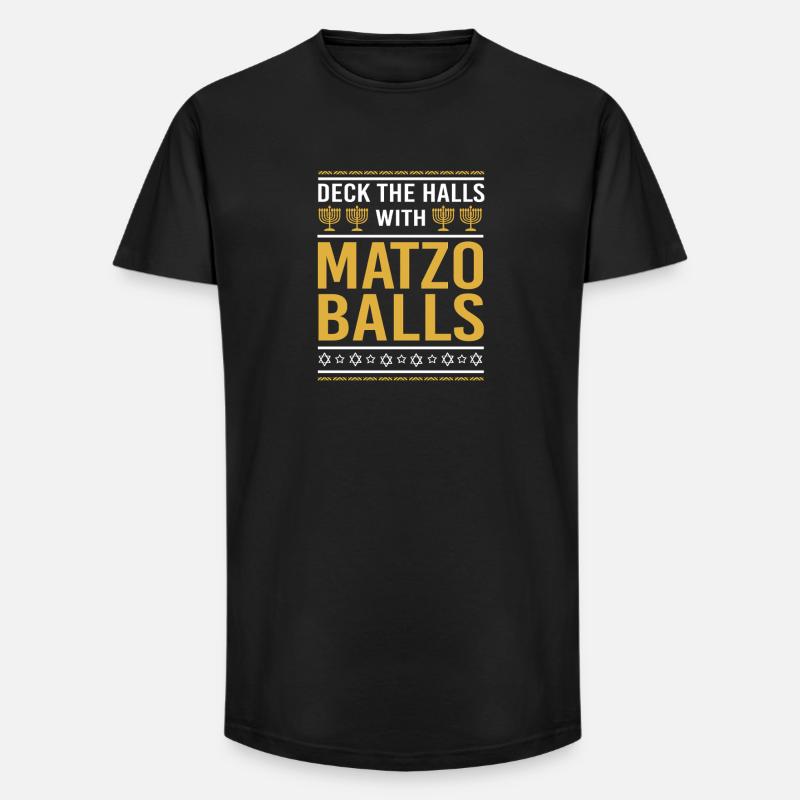 Hanoukka Hanoukka Hanoucca - T-shirt coupe longue homme - noir