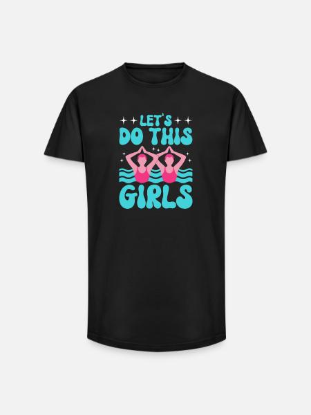 Synchronschwimmen Kunstschwimmen Wassersport - Long Fit Männer T-Shirt - Schwarz