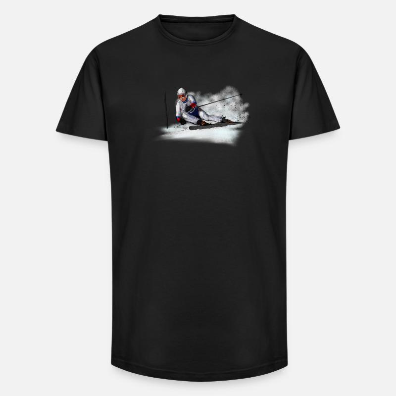 Abfahrt - Long Fit Männer T-Shirt - Schwarz