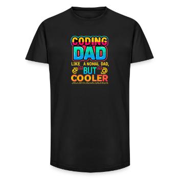 Coding Dad Cooler, Programmer  - Long Fit Men's T-Shirt - black - Front - AI Model Male 185 light (185cm)