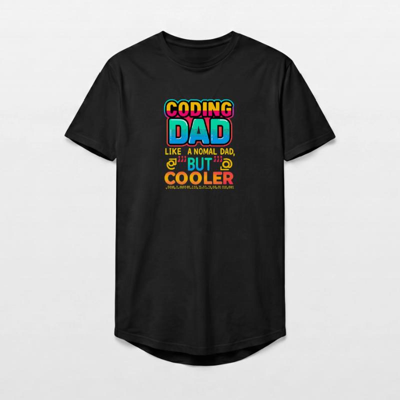 Coding Dad Cooler, Programmer  Long Fit Men's T-Shirt