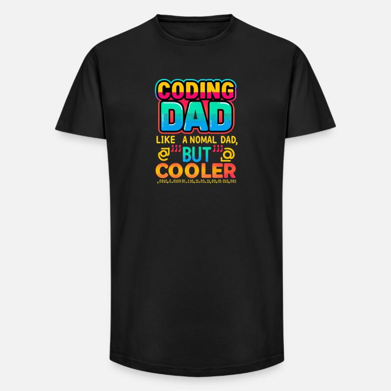 Coding Dad Cooler, Programmer  - Long Fit Men's T-Shirt - black