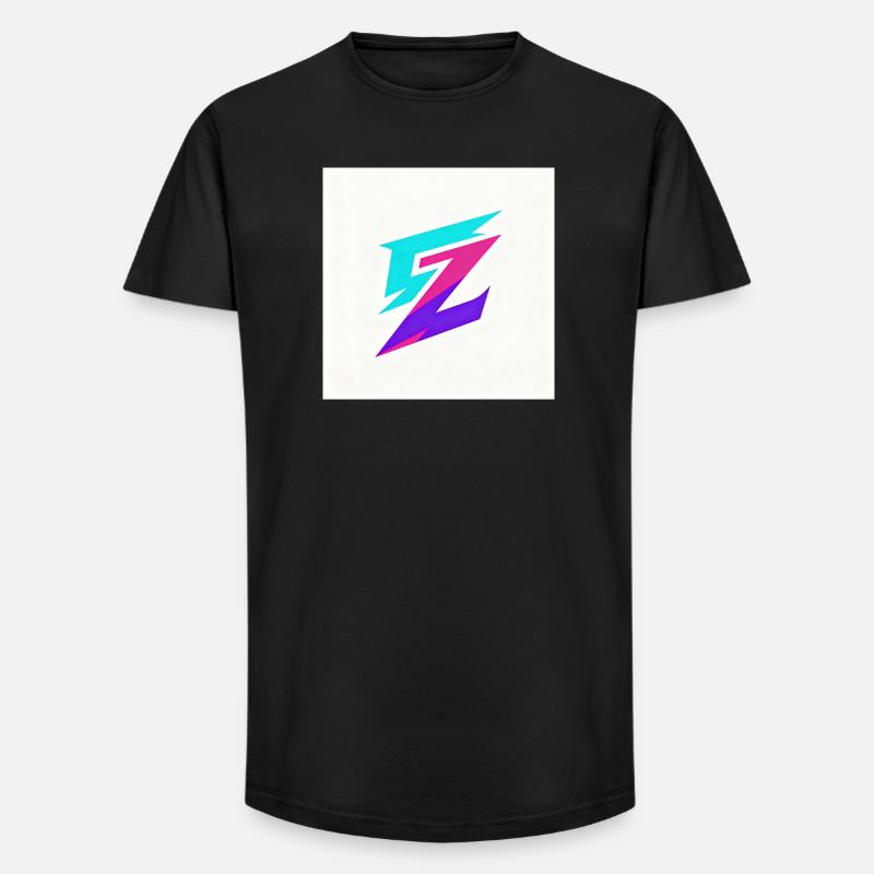 Zigzag Neon Gradient Logo - Long Fit Men's T-Shirt - black