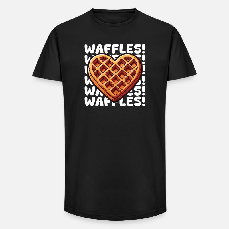 Pop Art Waffel Herz - Long Fit Männer T-Shirt - Schwarz