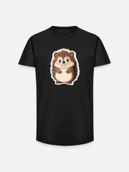 Igel - Long Fit Männer T-Shirt - Schwarz