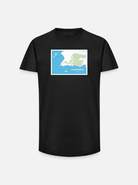 Carte_calanques_design_Marseille_Cassis - Long Fit Men's T-Shirt - black