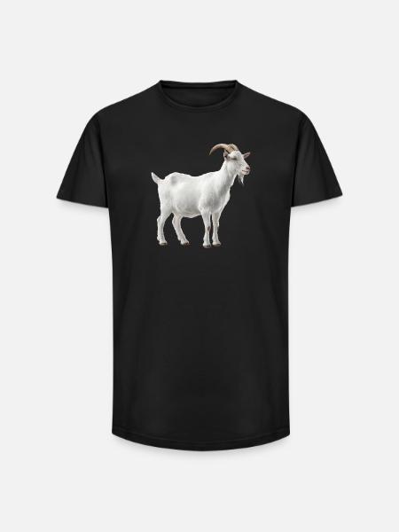 White Mountain Goat Portrait - Long Fit Men's T-Shirt - black