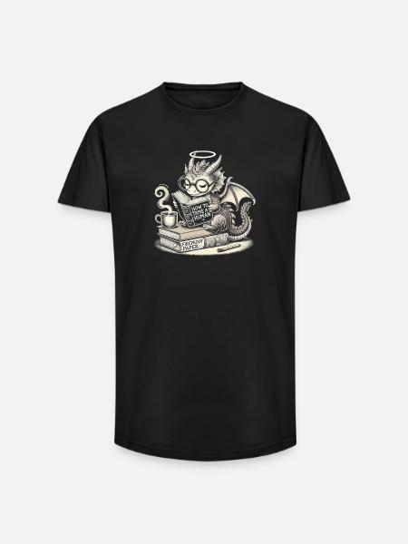 How to tame a human - Long Fit Men's T-Shirt - black