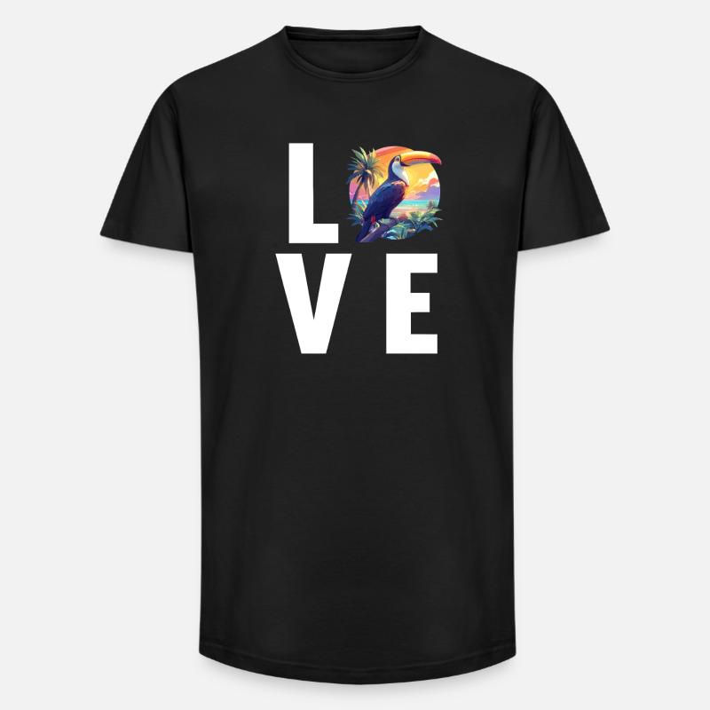 Tukane Tukan - Long Fit Männer T-Shirt - Schwarz