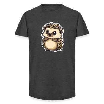 Igel - Long Fit Männer T-Shirt - Anthrazit - Vorne - AI Model Male 185 light (185cm)