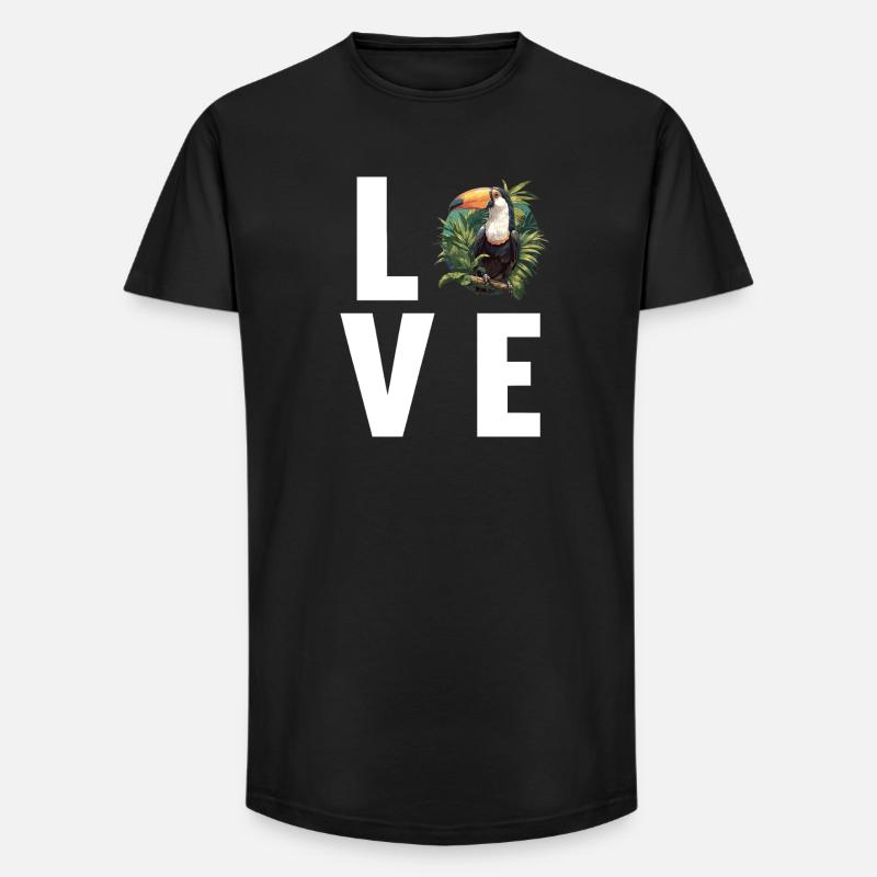 Tukane Tukan - Long Fit Männer T-Shirt - Schwarz