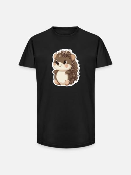 Igel - Long Fit Männer T-Shirt - Schwarz