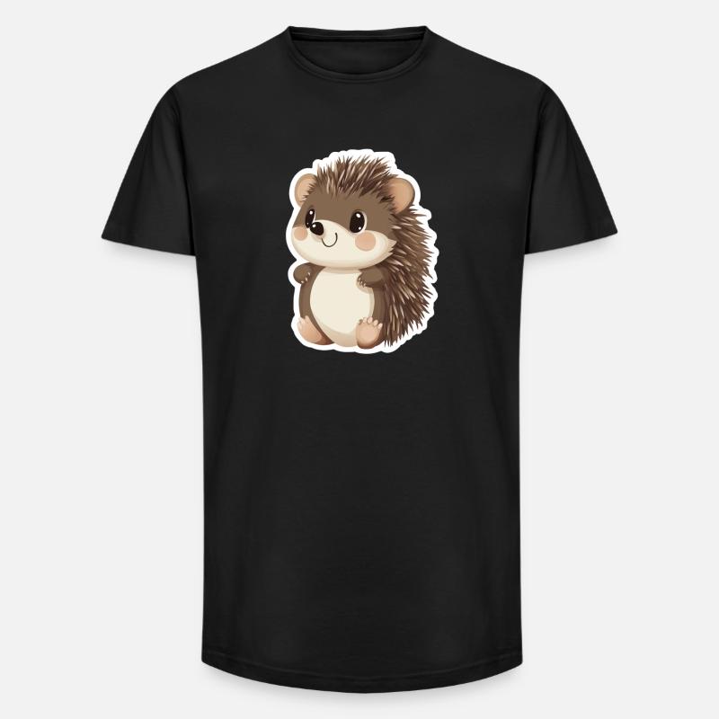 Igel - Long Fit Männer T-Shirt - Schwarz
