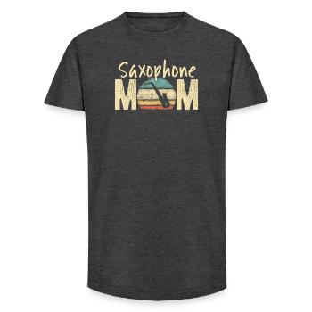 Saxophone Maman Rétro Vintage Marching Band Design - T-shirt coupe longue homme - charbon - Devant - AI Model Male 185 light (185cm)