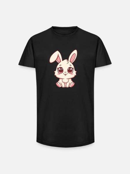 Cozy bunny design in pastel - Long Fit Men's T-Shirt - black