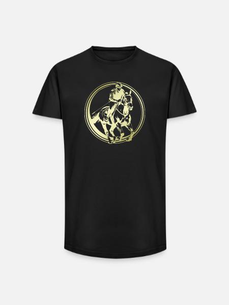 Silhouette de cheval d’équitation - T-shirt coupe longue homme - noir