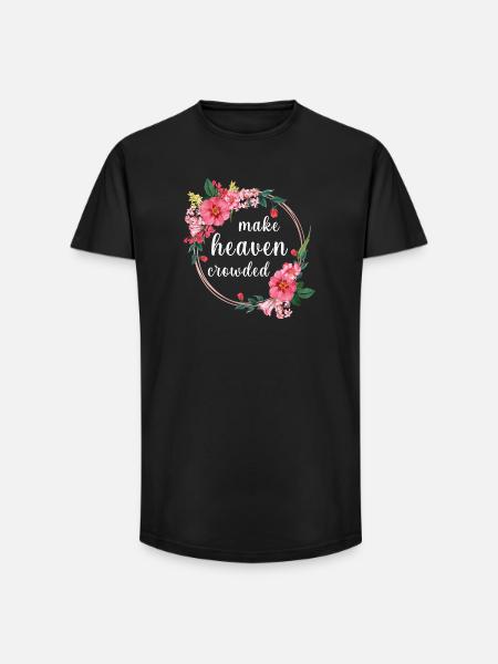 Make Heaven Crowded Glaube Blumen Design - Long Fit Männer T-Shirt - Schwarz