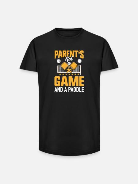 Pickleball Mom Dad Paddleball Parents - Long Fit Men's T-Shirt - black