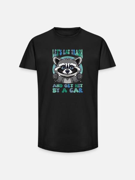Eat Trash Waschbär Sarkasmus - Long Fit Männer T-Shirt - Schwarz