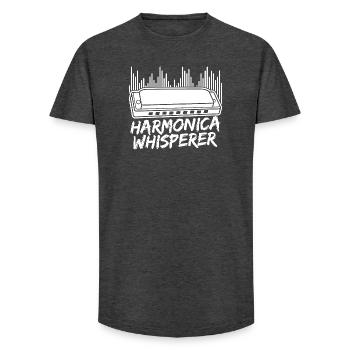 Harmonica Musican Whisperer Harmonica - Long Fit Men's T-Shirt - charcoal grey - Front - AI Model Male 185 light (185cm)