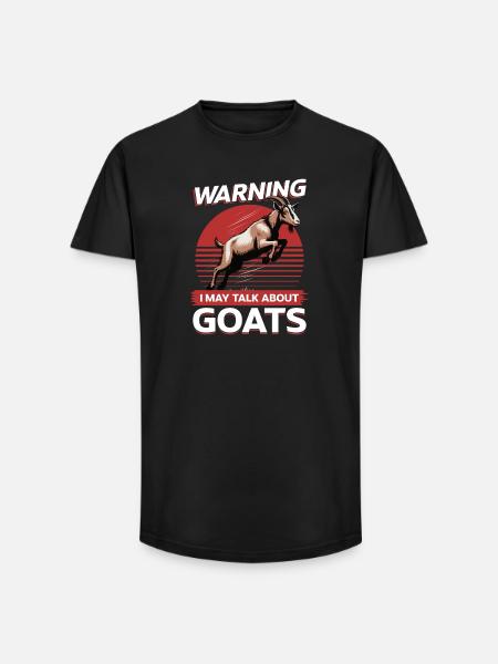 Drôle d’animal de la ferme chèvre - T-shirt coupe longue homme - noir