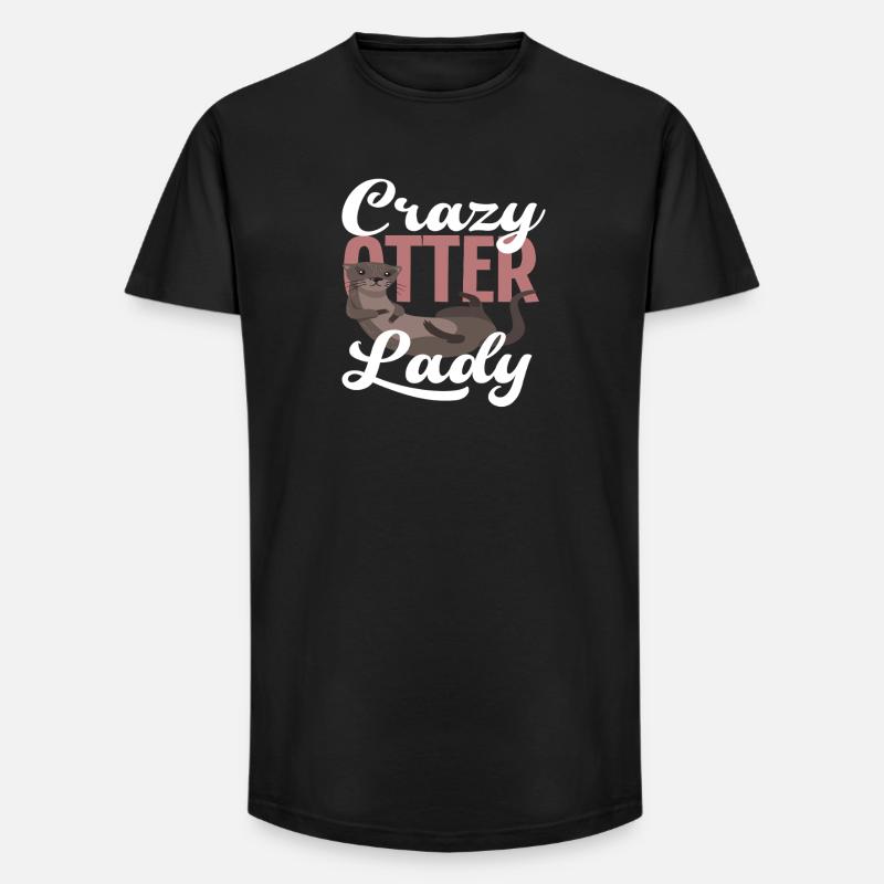 Seeotter-dame - Long Fit Männer T-Shirt - Schwarz