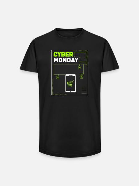 Kaufrausch Cyber Monday - Long Fit Männer T-Shirt - Schwarz