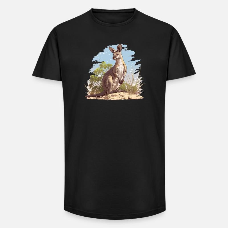 Wallabys Wallaby - Long Fit Männer T-Shirt - Schwarz