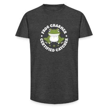Frog Catcher Charmer Grenouille certifiée - T-shirt coupe longue homme - charbon - Devant - AI Model Male 185 light (185cm)