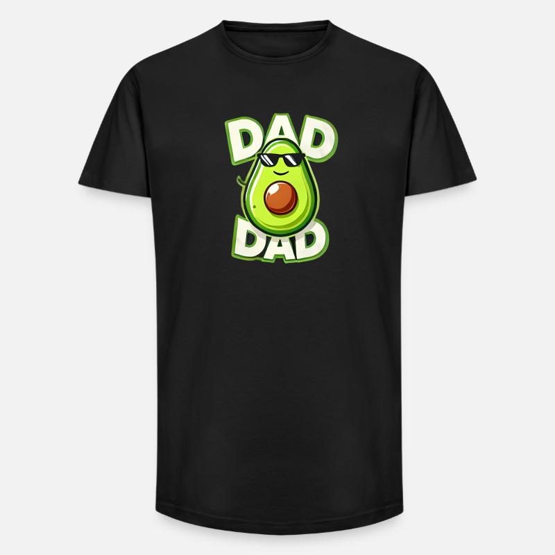 Avocado Papa mit Sonnenbrille, Väter - Long Fit Männer T-Shirt - Schwarz