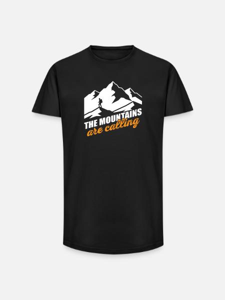 Mountains Calling - Berg Motiv - Long Fit Männer T-Shirt - Schwarz